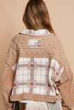 POL Corduroy Jacquard Patchwork Button Up Jacket - Trendsi