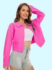 Distressed Distressed Button Up Denim Jacket - Trendsi