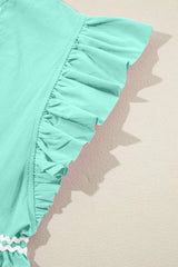 Ruffled Notched Cap Sleeve Mini Dress - Trendsi - Flyclothing LLC