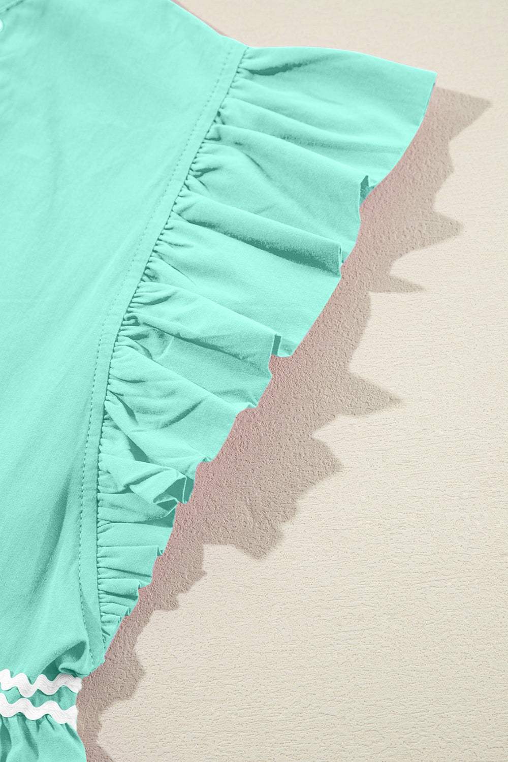Ruffled Notched Cap Sleeve Mini Dress - Trendsi - Flyclothing LLC
