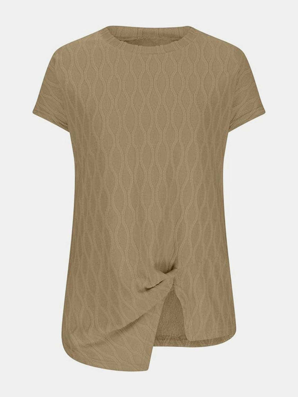 Full Size Round Neck Short Sleeve T-Shirt - Trendsi - Flyclothing LLC
