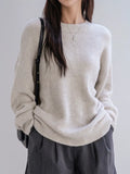 Full Size Cozy Knit Round Neck Oversized Sweater Plus Size - Trendsi - Flyclothing LLC