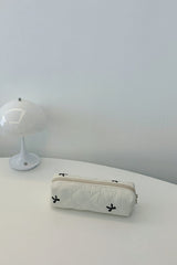 Bow Embroidered Quilted Storage Bag - Trendsi