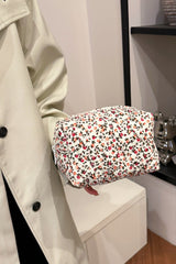 Floral Quilted Clutch with Plaid Lining - Trendsi