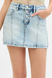 RISEN Full Size High Rise Button Down Skorts Plus Size - Trendsi - Flyclothing LLC