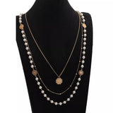 Multi-Layered Pearl and Coin Pendant Necklace - Trendsi - Flyclothing LLC
