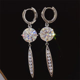 10 Carat Moissanite 925 Sterling Silver Earrings - Trendsi