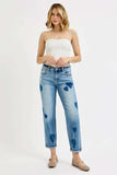 RISEN Full Size Mid Rise Fit-boyfriend Heart Shade Jeans Plus Size - Trendsi - Flyclothing LLC