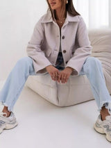 Button-Down Long Sleeve Outerwear - Trendsi - Flyclothing LLC