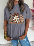 Halloween Ghost Round Neck Casual Tee - Trendsi - Flyclothing LLC