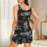Baha Ranch Ranch Life Black Pajama Lounge Tank Shorts Set Made in America