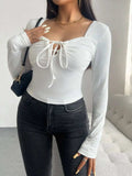 Devine Tied Long Sleeve T-Shirt - Trendsi - Flyclothing LLC