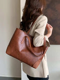 PU Leather Medium Tote Bag - Trendsi - Flyclothing LLC