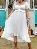 Plus Size Ruffled Hem Off-Shoulder Dress - Trendsi