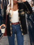 Pocketed Plaid Button Down Hooded Shacket - Trendsi
