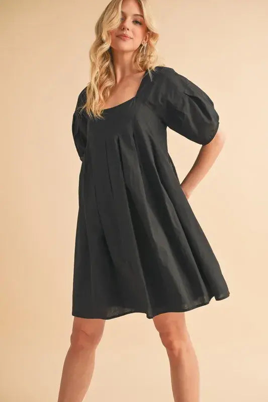 Aemi + Co Square Neck Babydoll Dress with Pockets - Trendsi - Flyclothing LLC