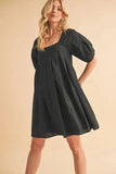 Aemi + Co Square Neck Babydoll Dress with Pockets - Trendsi