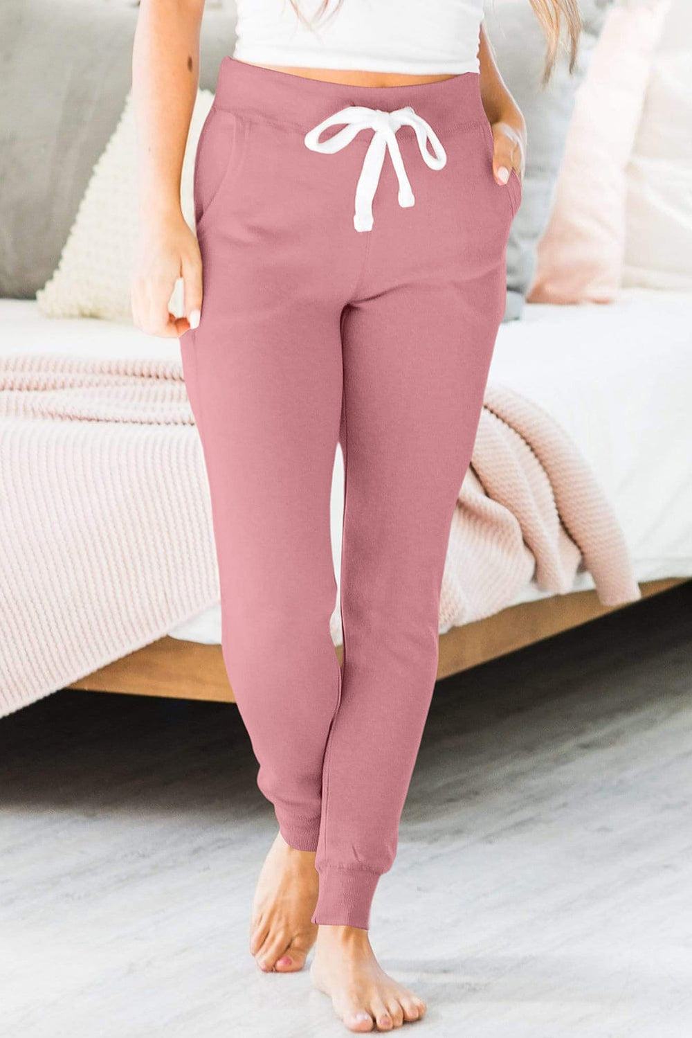 Drawstring Joggers with Pockets - Trendsi