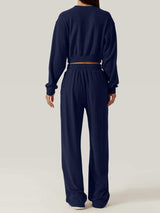 Crisscross Round Neck Top and Drawstring Pants Set - Trendsi - Flyclothing LLC