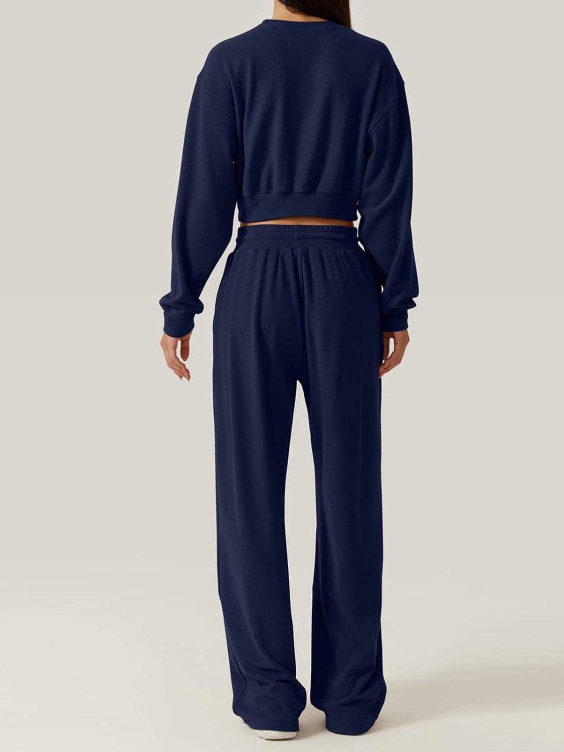 Crisscross Round Neck Top and Drawstring Pants Set - Trendsi - Flyclothing LLC