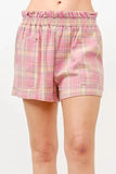 And The Why Plaid Print Smocked Detail Casual Shorts - Trendsi