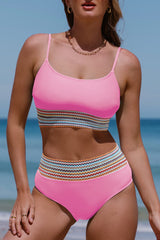 Scoop Neck Spaghetti Strap Bikini Set - Trendsi