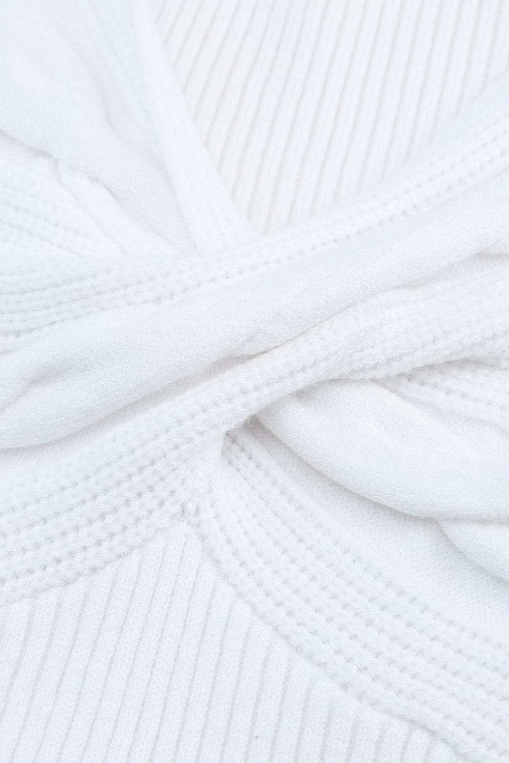 Crisscross V Neck Long Sleeve Knit Top - Trendsi - Flyclothing LLC