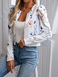 Printed Zip Up Long Sleeve Jacket - Trendsi - Flyclothing LLC