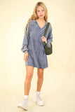 VERY J Mineral Washed Oversized A-Line Mini Dress - Trendsi - Flyclothing LLC