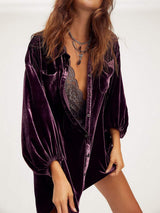 Collared Neck Button Down Long Sleeve Shirt - Trendsi - Flyclothing LLC