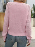 V-Neck Long Sleeve Sweater - Trendsi - Flyclothing LLC
