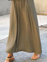 Full Size Solid Color Maxi Shirt Dress Plus Size - Trendsi - Flyclothing LLC