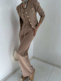 V-Neck Tank, Cardigan and Pants Three-Piece Sweater Set - Trendsi - Flyclothing LLC