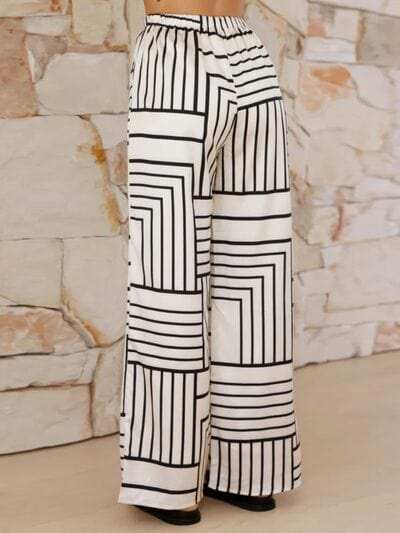 Button Down Half Sleeve Top and Pants Set - Trendsi - Flyclothing LLC