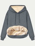 Drawstring Long Sleeve Hoodie with Kangaroo Pocket - Trendsi - Flyclothing LLC