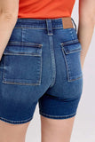 Judy Blue Full Size High Waist Bermudas Jeans W/ Back Flap Pockets Plus Size - Trendsi - Flyclothing LLC