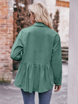 Mandy Collared Neck Long Sleeve Shirt - Trendsi - Flyclothing LLC