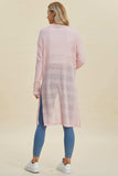 Double Take Full Size Open Front Longline Cardigan - Trendsi - Flyclothing LLC