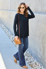 Basic Bae Full Size Round Neck Long Sleeve Top - ShopBasicbae - Flyclothing LLC