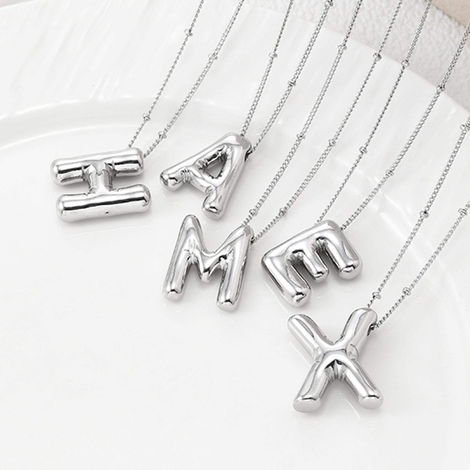 Copper Bubble Letter Pendant Necklace - Trendsi - Flyclothing LLC