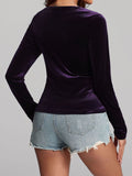 Ruched Surplice Long Sleeve Top - Trendsi