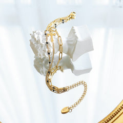 Titanium Steel Three-Layered Bracelet - Trendsi