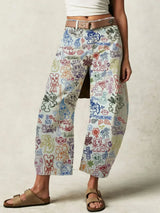 Printed Wide Leg Jeans - Trendsi - Flyclothing LLC