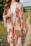 Printed Open Front Long Sleeve Cover-Up - Trendsi