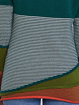 Striped Contrast Notched Long Sleeve Sweater - Trendsi - Flyclothing LLC