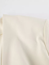 V-Neck Button-Up Blazer with Structured Shoulders - Trendsi - Flyclothing LLC