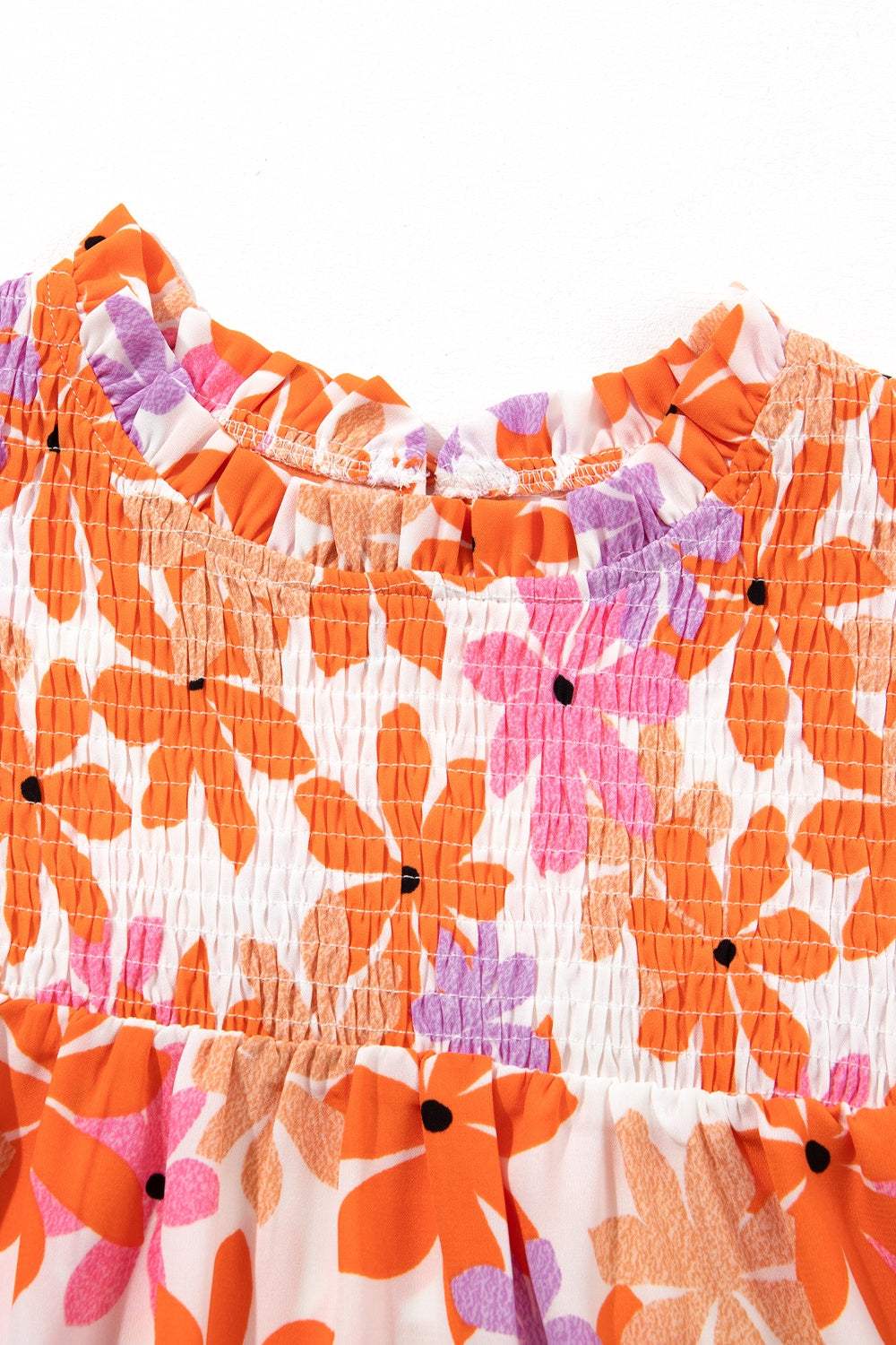 Printed Round Neck Cap Sleeve Blouse - Trendsi - Flyclothing LLC