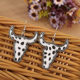 Alloy Animal Print Cow Head Earrings - Trendsi - Flyclothing LLC