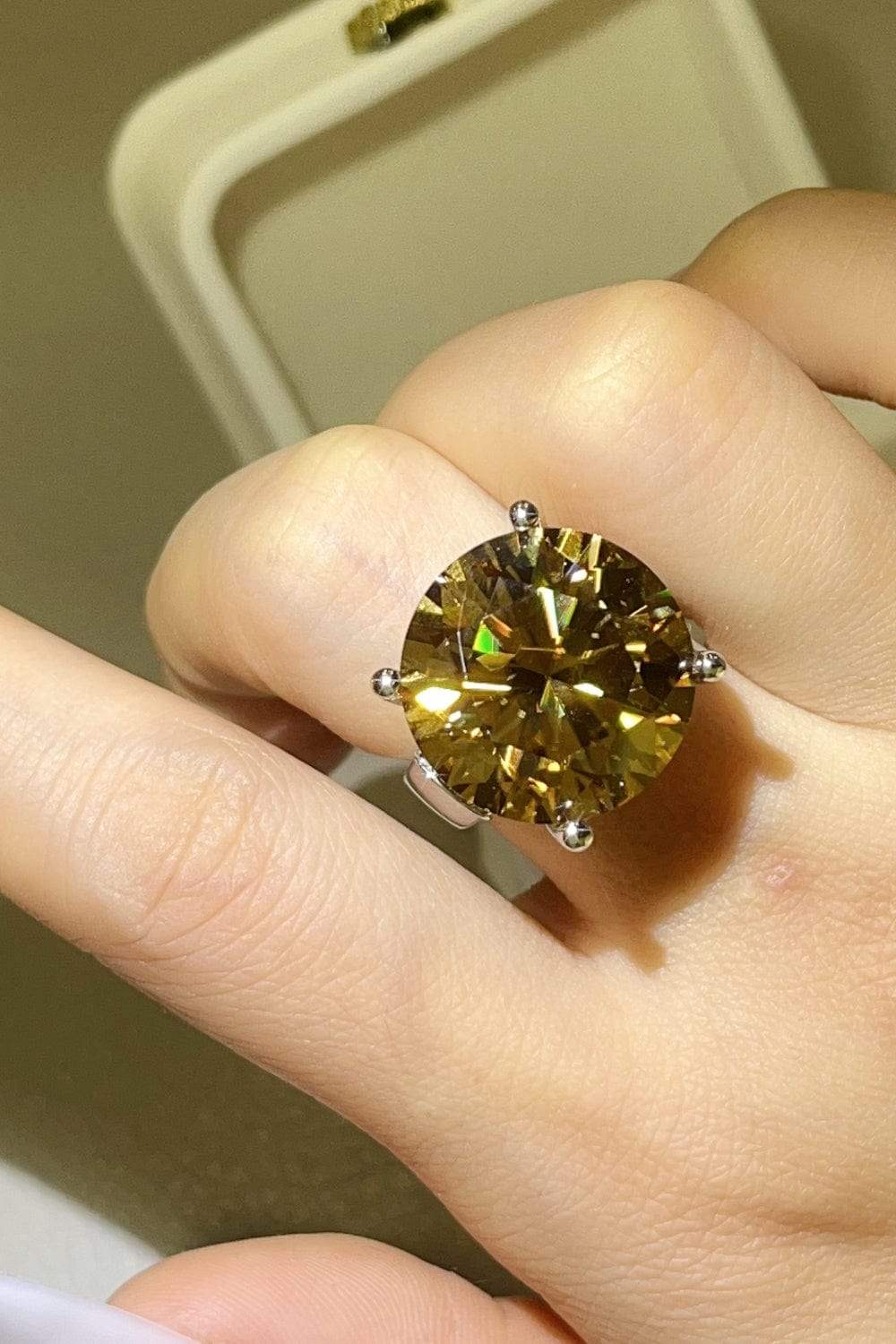 20 Carat Moissanite 925 Sterling Silver Ring - Trendsi - Flyclothing LLC