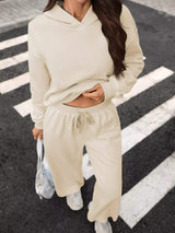 Kangaroo Pocket Hoodie and Wide-Leg Pant Set - Trendsi - Flyclothing LLC